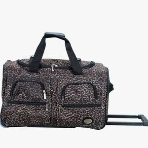 Stylish Leopard Print Rolling Duffel Bag